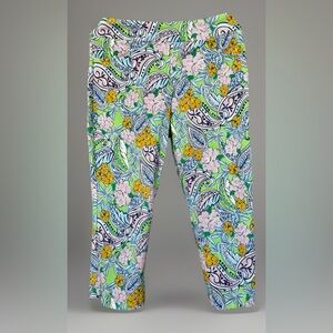 Coconut Row Palm Beach PullOn Stretch MidRise Capris Multicolor Floral Pocket 8P